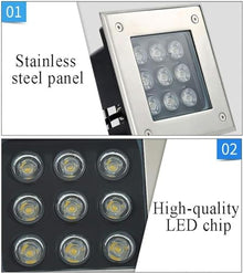 4PCS Outdoor Buried Lights - 110V LED Landscape Lights, Underground Light LED, Square Embedded IP67 Waterproof Garden Landscape Lights, LED outdoor recessed spotlight ( Color : Positive white light ,