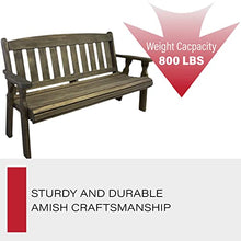 Amish Casual Outdoor Heavy Duty 800 LB Mission Pressure Treated Garden Bench(4 Foot, Dark Walnut Stain)