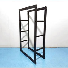 DJVHSRI Heavy Duty Metal Firewood Rack with Side Rails, Indoor & Outdoor Log Storage Stand, Easy Assembly,