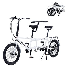 GOJLEX Foldable Tandem Bike 20”City Folding Bicycle White