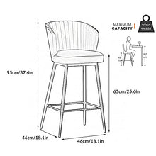 IPSU Velvet Breakfast Bar Stools Set of 4 Green