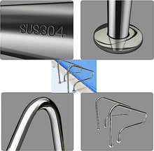 MSHOSAC Pool Handrails 304 Stainless Steel Swimming Pool Stair Rail, 2 PCS Pool Hand Rail Easy Mount Hand Grab Rail w/4ft Blue Grip Cover and Complete Mounting Accessories