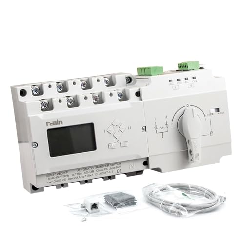 RDS3-125D/4P Radin ATS Generator Dual Power Automatic Transfer Switch with Control Panel Circuit Breaker 63A 100A 125A C/D Types (Color : 125C with Accessory)