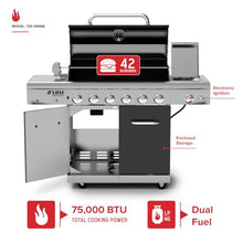 Nexgrill Deluxe 6-Burner Gas Grill, Ceramic Side Burner & Rotisserie Kit