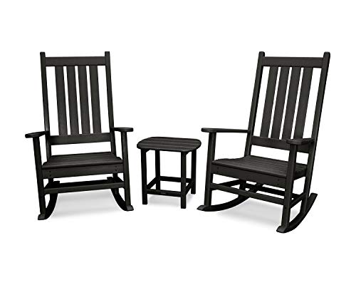 Polywood Vineyard 3-Piece Rocking Set Black