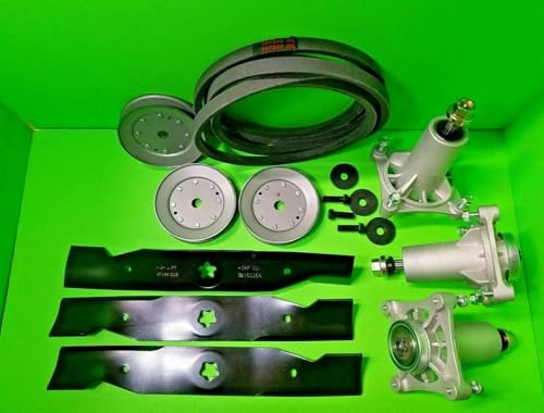 YTH24K48 48" Lawn Mower Deck Rebuild Kit Spindles Blades Belt Pulleys,Replacement for HUSQVARNA OEM
