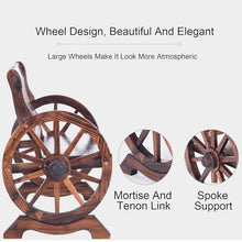 WXXSHGDW Outdoor Bench Wooden Wheel Bench, 2-3 Person Garden Benche Wagon Solid Wood Seat, Patio Bench Weather Resistance for Yard Lawn Entryway Deck (Size : 118cm/46in)