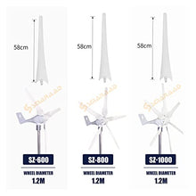 Wind Generator 600W 800W 1000w Wind Turbine Generator Free Energy 12v 24v 48v Small Windmill MPPT Controller Low Noise Small Mill Homeuse - Onshore Wind(5,1_48V_MPPT Controller)