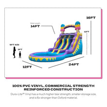 POP JUMP 16ft Ice Pop Inflatable Wet Dry Dual Slide with Pool & Blower