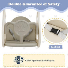 KZPFER 6-in-1 Toddler Slide and Swing Set Off-White/Grey