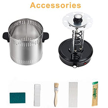 Dntum Electric BBQ Machine, Vertical Grill Stainless Steel Barbecue, 360° Automatic Rotating Rotisserie Grill Smoke Free Timer with 9 Steel Sticks