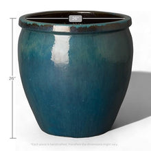 Emissary Teal Stoneware Round Planter 26in x 26in