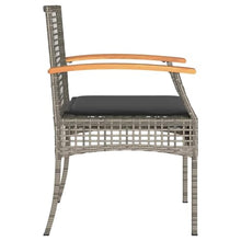 HFXHIJXQ 4-Pack Grey Brown Outdoor Dining Chairs Set 22x21x34 in PE Rattan Wicker Patio Seat with Cushions Modern Garden Balcony Lawn Seating for Patio Poolside Backyard