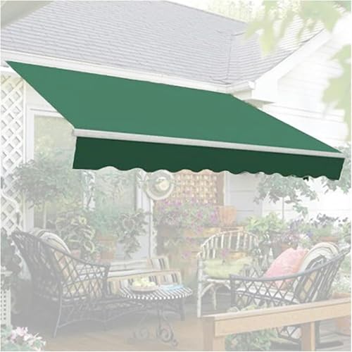 Manual Retractable Awning Door Window Awning Shelter Outdoor Canopy Home Deck Canopy with Manual Crank Handle（Frame Included ）