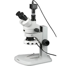 AmScope Digital Trinocular Stereo Zoom Microscope with Eyepieces & LED Ring Light White