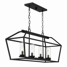Eurofase Bastille 4 Light Outdoor Pendant Contemporary 14.75" Tall Satin Black