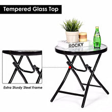 3 PCS Outdoor Folding Rocking Chair Table Set Bistro Sets Patio Furniture Red Outdoor Furniture