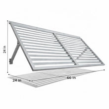 Shade-Providing Metal Window Awning with Continuous Hinge for Home Exteriors, Adjustable Louver Shutter with Integrated Flashing for Patio Doors, Powder-Coated Frame Shelter with Mounting Hardware