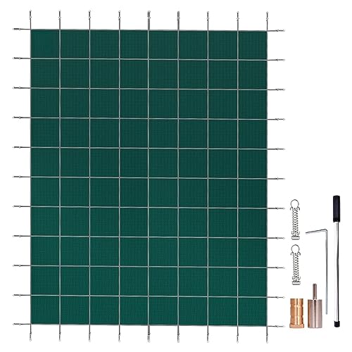 WACTO Rectangular Winter Pool Cover Triple Stitched High Strength Mesh Green 20ft x 42ft
