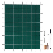 DOUKI Rectangular Inground Pool Safety Cover 20x42ft Triple Stitched Mesh PP Green