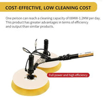 UMJIGF Battery-Powered Solar Panel Cleaning Brush Kit with Telescopic Rod, Double Rotating Brush Head, Water Pipe & Power Cord - Efficient PV Panel Maintenance Tool,550cm