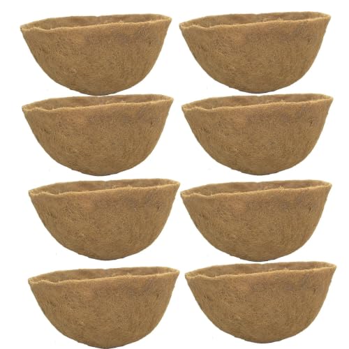 24in X 15in Round Molded Coco Fiber Liner for Hanging Basket Planter 8PK
