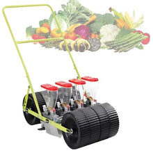 DOZPAL Manual Vegetable Seeders for Parsley, Cabbage, Radish & More, 3/4/5/6 Row Farmer Hand Push A Precision Seeder, Adjustable Row Spacing/Plant Spacing/Depth 4Row
