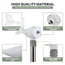 Fablestoryem Wind Turbine, 14000W DC 12V/24V/48V/110V/220V Wind Turbine Generator, with 8 Blades Wind Turbine Kit with Solar Wind Hybrid Controllerfor Homes Energy Supplementation,12V