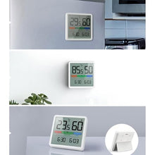 ASWRTYJO ABS Digital Thermometer Hygrometer Clock Household Indoor Electronic Measuring Instrument