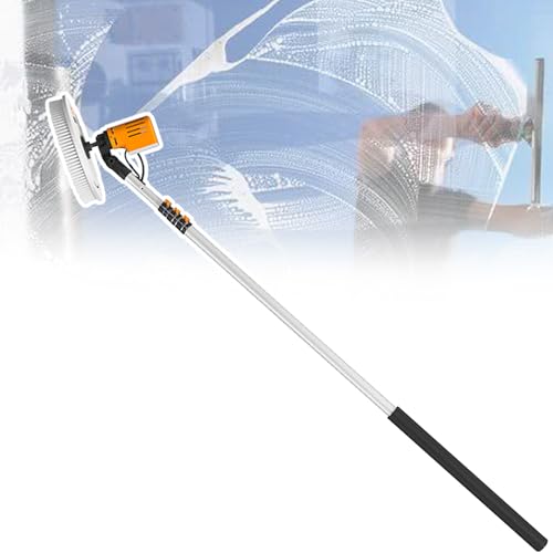 iumLeap Single Head Rotating Cleaning Brush, Electric Solar Panel Window Glass Cleaner, Automatic Water Supply Cleaning Tool, for High-Altitude Exterior Walls(Lithiumbattery-5.5m)