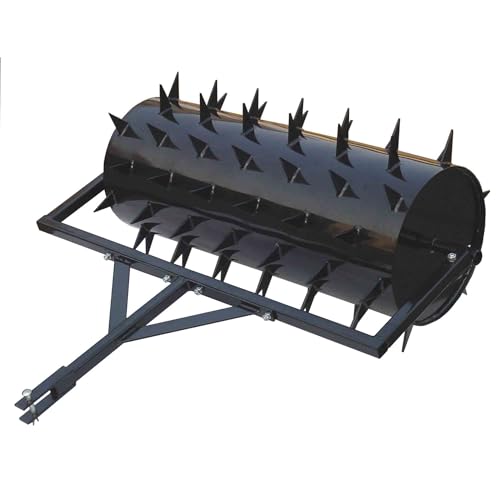 Yard Tuff 48 Inch Wide Drum Spike Aerator with Pin Style Hitch Black