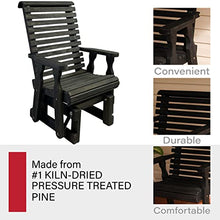 Amish Casual Heavy Duty 600 Lb Roll Back High Back Treated Glider Chair (Semi-Solid Black Stain)