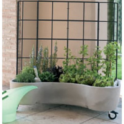 Marchioro Garden Products Sally Plus Garden Box with Self Watering Reservoir and Trellis Light Gray