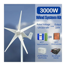 MPPT 3000W 12V 24V 48V Permanent Magnet Wind Turbine Generator Power Kit