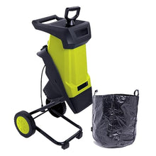 VNATWGOO 2400W Electric Leaf Chipper, Automatic Wood Shredder Mulcher with 50L Bag, 4500RPM for 0-40mm Branches and Leaves Yellow