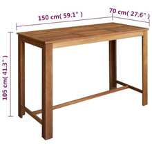 KGTKGTYER 7 Piece Bar Table and Stool Set, Solid Acacia Wood High Top Dining Furniture for Kitchen, Pub, and Patio, Brown