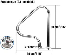 MSHOSAC Pool Handrails, 304 Stainless Steel Pool Hand Grab Rail for Indoor and Outdoor Swimming Pools, Easy to Install (2pcs) ()