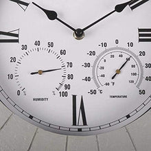 ZYBB Clocks Outdoor Moisture and Dustproof Outdoor Clocks for The Garden Wall Mounted with Temperature and Humidity