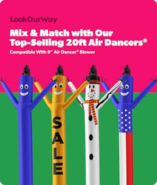 LookOurWay Halloween Air Dancers Inflatable Tube Man Set | 20ft Ghost Wacky Waving Inflatable with 12-Inch Blower | Outdoor Halloween Decorations & Halloween Blow Ups for Business or Yard Display