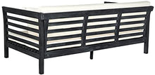 SAFAVIEH Outdoor Collection Malibu Dark Slate Grey Acacia Wood/Beige Cushion Day Bed