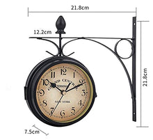 EHVYBDX Wall Clock, Double Sided Wall Clock,Retro Wall Clock Outdoor Garden Wall Clock Outdoor Indoor Garden Wall Clock, Silent Non Ticking