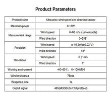 EJWFASCV Wind Speed and Direction Sensor High Precision Integrated Weather Transmitter for Environmental Protection Weather Station Breeding and Other(RS485 Output)