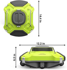KANGJIEM Automatic Pool Vacuum, Cordless Robotic Pool Cleaner, Smart Pool Vacuum with 120 Mins Maximum Runtime, Dual-Motor, Self-Parking, for Above/In Ground Flat Pool Up to 1000 Sq Ft