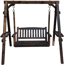 KYTGFH Patio Swing Porch Hang Club Bench Chair,Outdoor Patio Swing with Stand,Rocking Chair 2 Person Garden Swing Outside Furniture Patio Swing Outdoor Lounge Chair