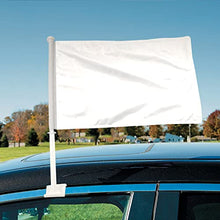 BANNER BUZZ MAKE IT VISIBLE Solid White Car Window Clip Flag Fade Resistant Vehicle for Patriotic, Sports Events, Parades - Premium - Double Side Printing (Pack of 50)