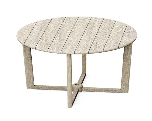 Grade-A Teak Wood Dining 60" Sema Round Weathered Teak Table #1535