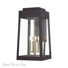 Livex Lighting, 20861-07, Oslo Collection, 4 Light Bronze Outdoor Extra Large Wall Lantern with Antique Brass Candles