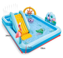 DSWMY Inflatable Pools, Large Swimming Pool with Brackets Family Above Ground Pool Can Swim Cover Floor Cloth Swimming Pool Summer Paddling Pool