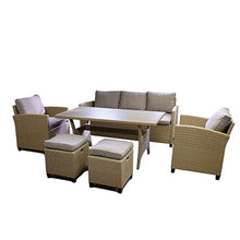 6 Pcs Dining Set- 7 Seats.Outdoor Garden Patio Backyard Furniture Set (D As Shown)