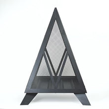 Deko Living Outdoor Steel Pyramid Wood Burning Fire Pit with Black Powder Finish, Spark Screen, Poker Tool, and Protective Storage Cover